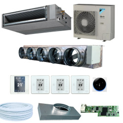 Pack Gainable Daikin 70-90m² - 4 zones - 5x200 - RT2000