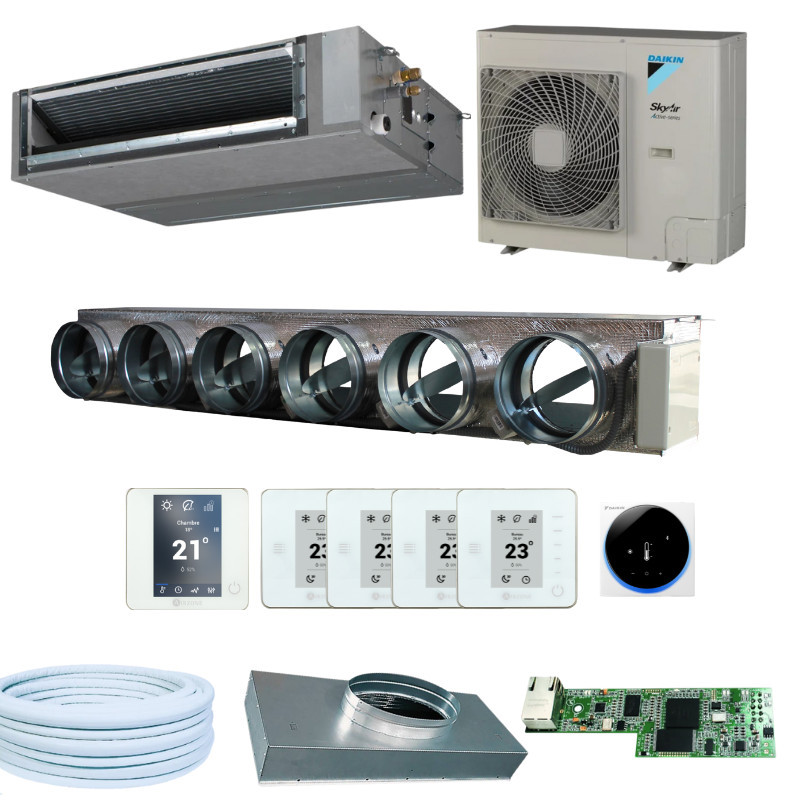 Pack Gainable Daikin 90-110m² - 5 zones - 6x200 - RT2000
