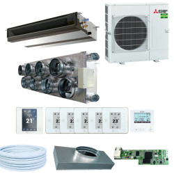 Pack Gainable Mitsubishi 110-130m² - 6 zones - 8x200 - RT2000