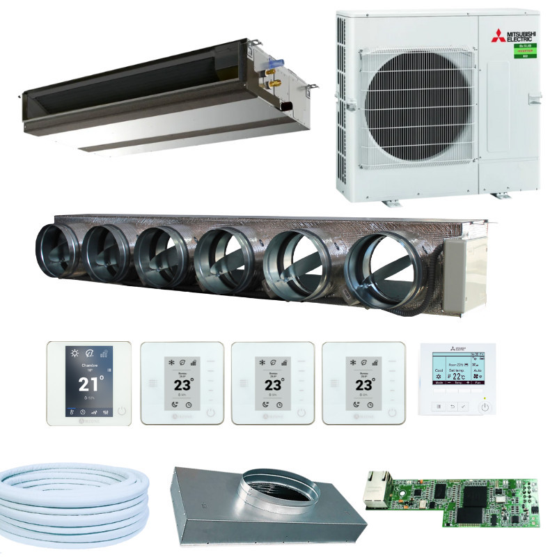 Pack Gainable Mitsubishi 110-130m² - 4 zones - 6x200 - RT2012