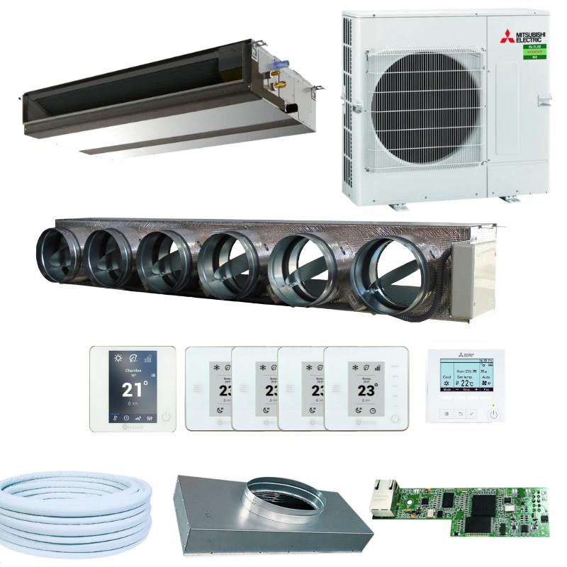 Pack Gainable Mitsubishi 90-110m² - 5 zones - 6x200 - RT2012