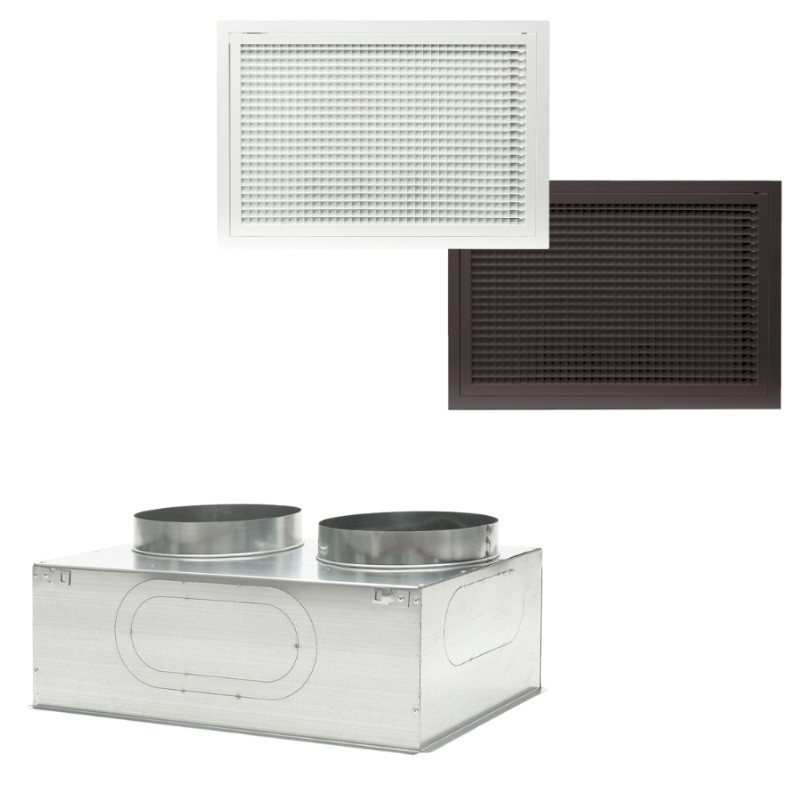 GRRQI - Grille de reprise à quadrillage incliné avec plénum