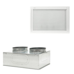 GRRQI - Grille de reprise à quadrillage incliné avec plénum
