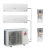 Pack Multi-split 2 sorties Mitsubishi 2x MSZ-HR25VF + MXZ-2HA40VF2 4kw Promo