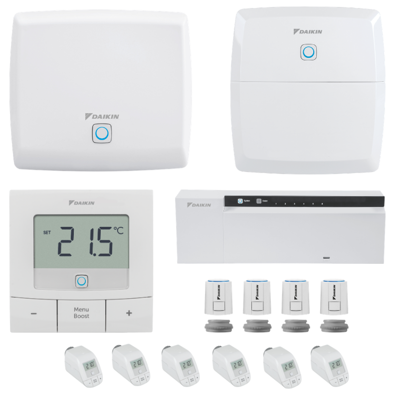 Kit régulation Daikin Home Controls bi-zone : plancher 4 zones + 6 radiateurs