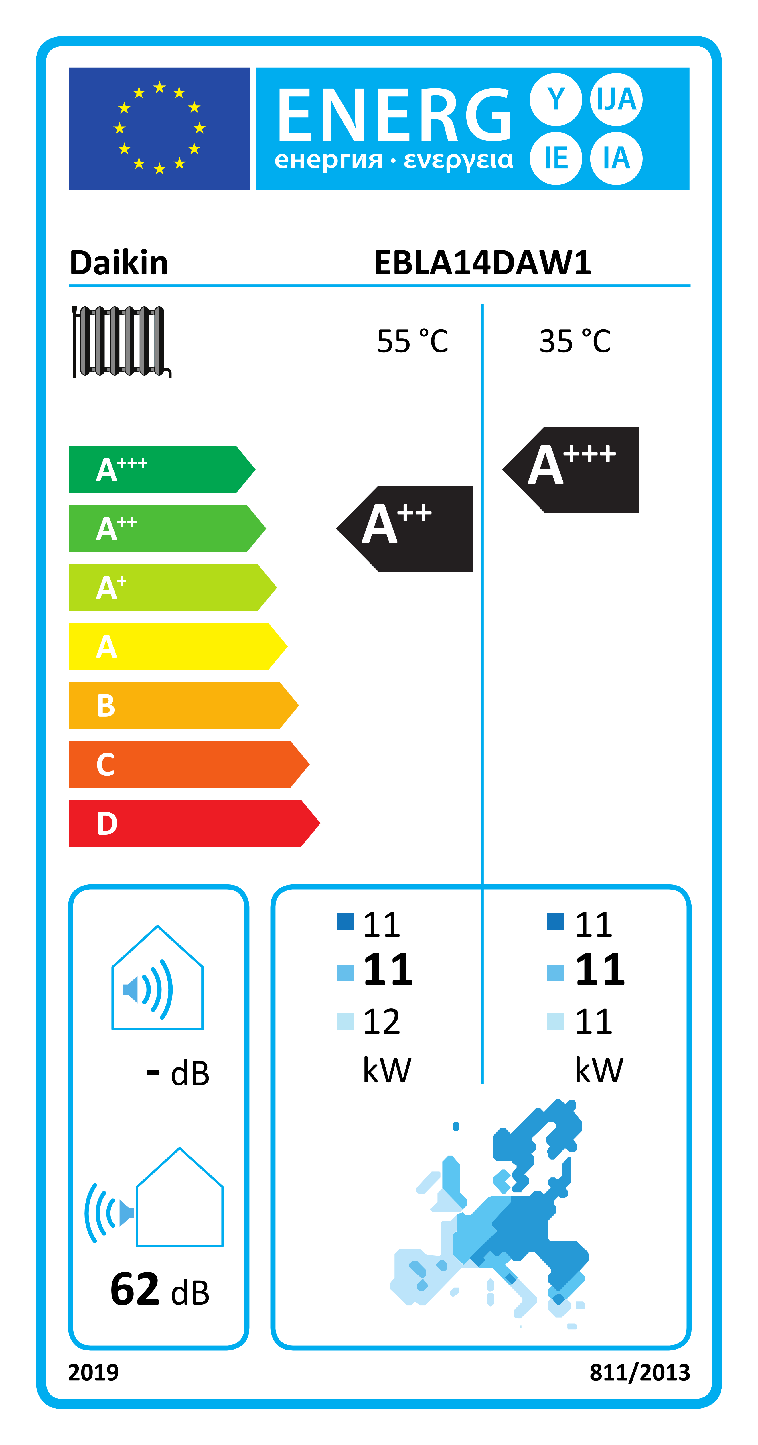 Étiquette énergétique UE EBLA14DAW1