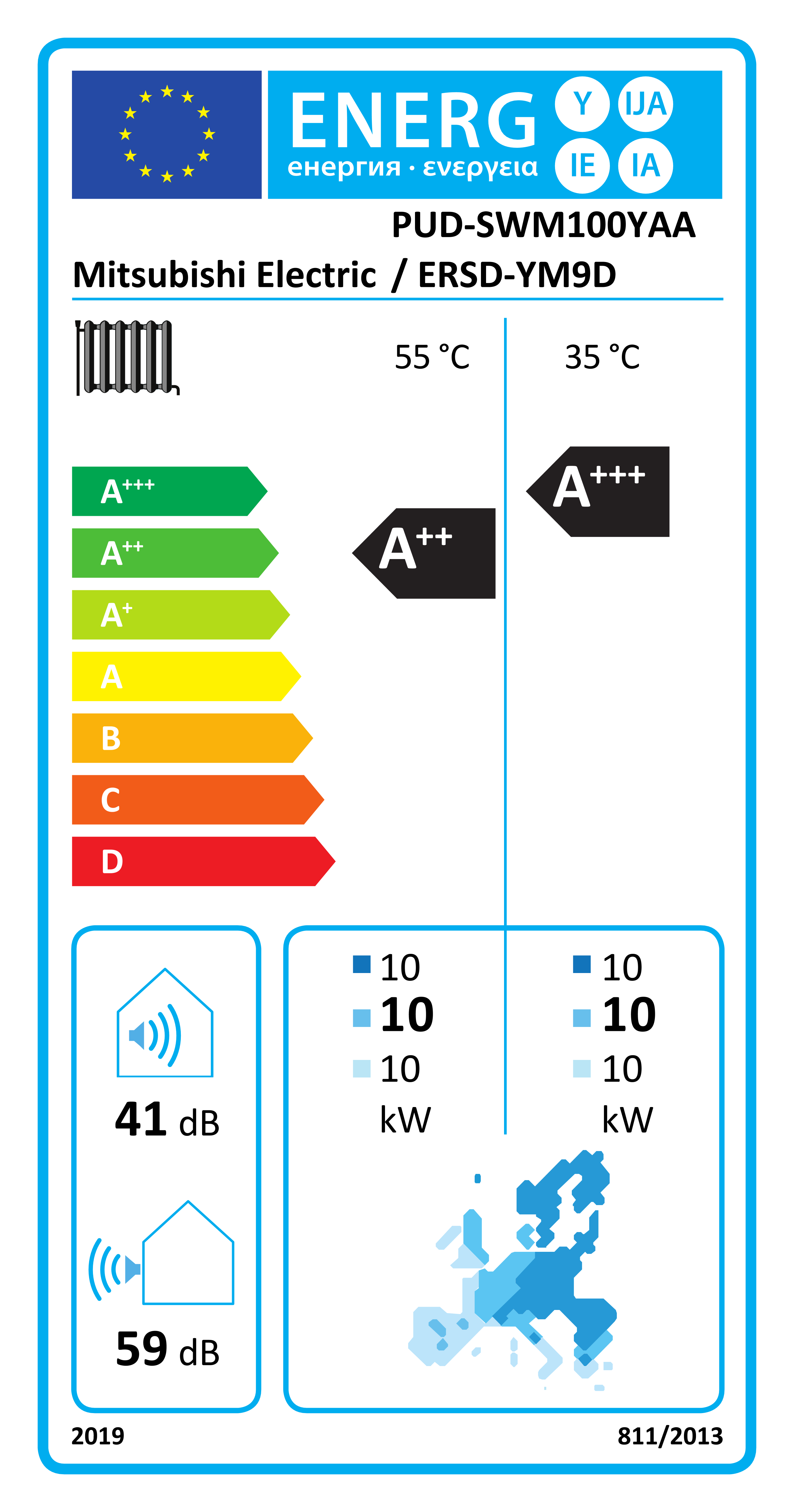 Étiquette énergétique UE PUD-SWM100YAA / ERSD-YM9D