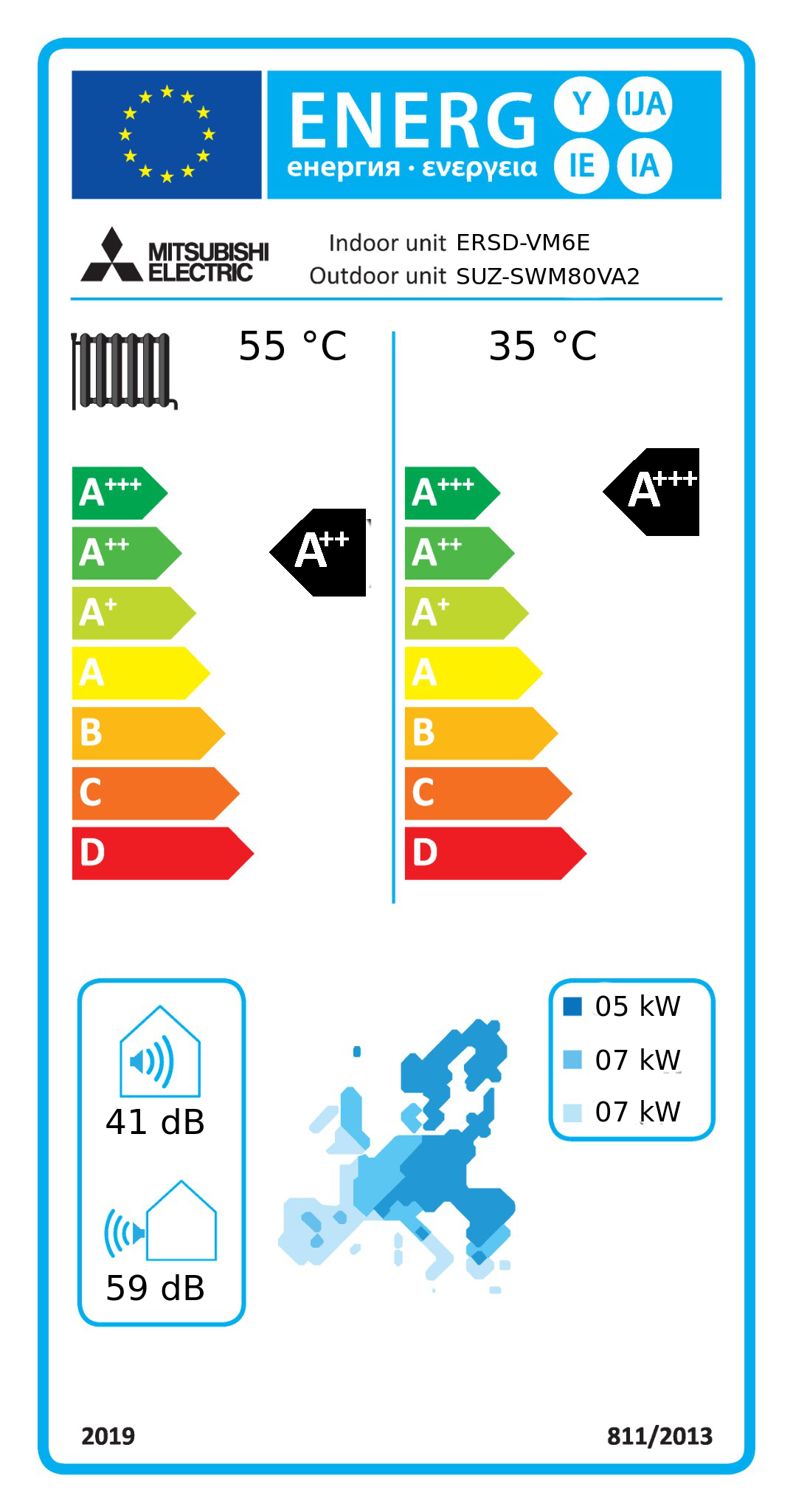 Étiquette énergétique UE ERSD-VM6E / SUZ-SWM80VA2
